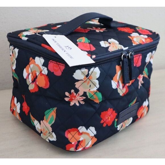 Southern Tide 11616-1702 Women's Dress Blue Floral Cosmetic Make-up Toiletry Bag - Picture 4 of 11